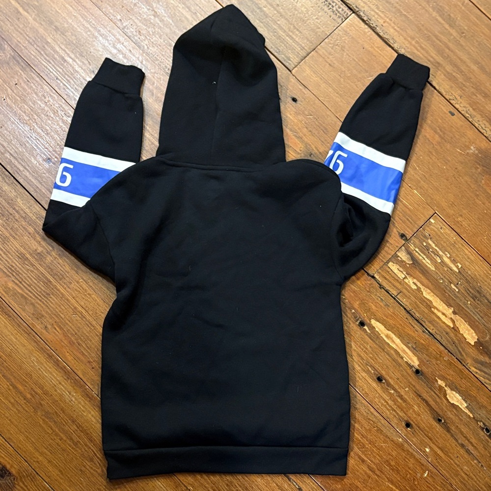 Sony Black Hoodie with White PlayStation Logo and Blue Sleeve Stripes - Picture 5 of 5